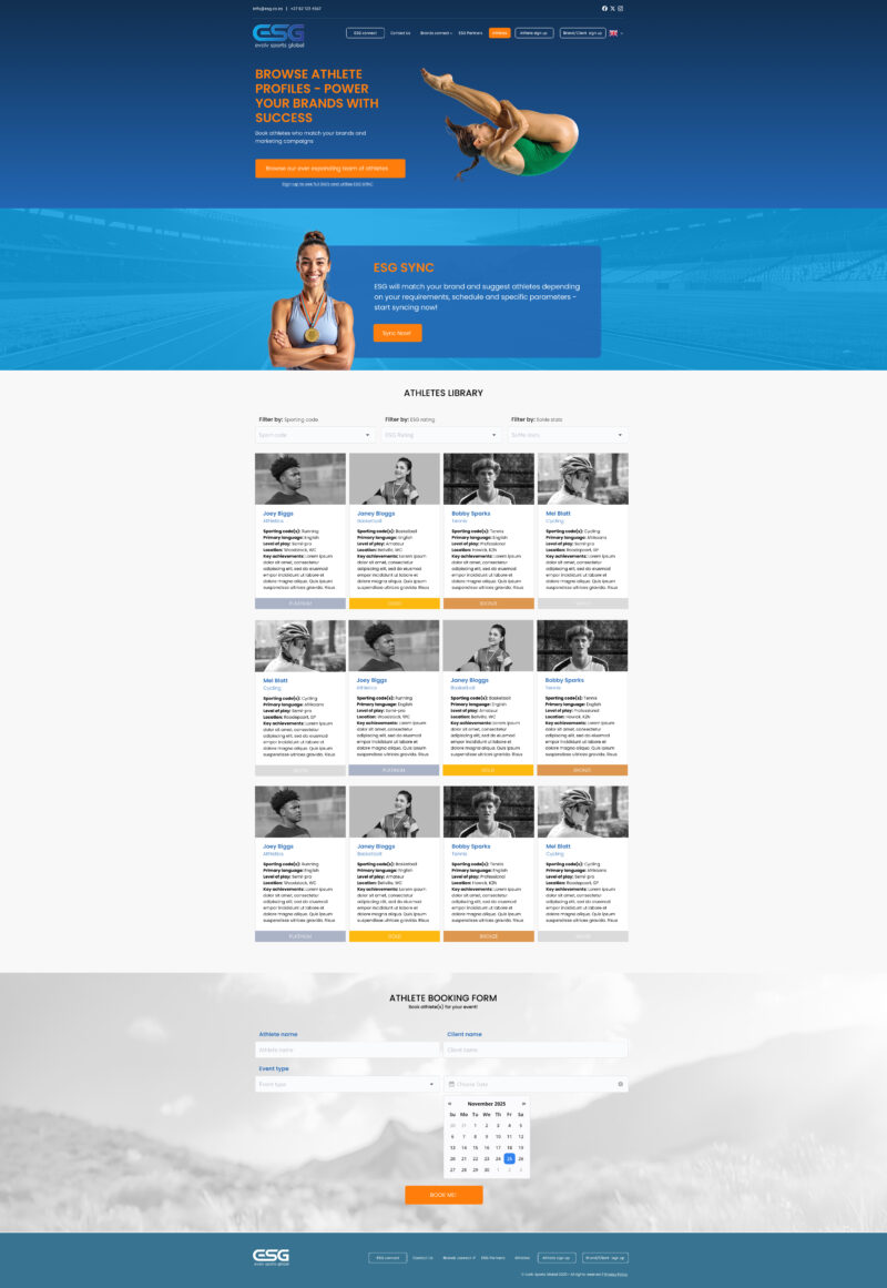 ESG — Athletes page